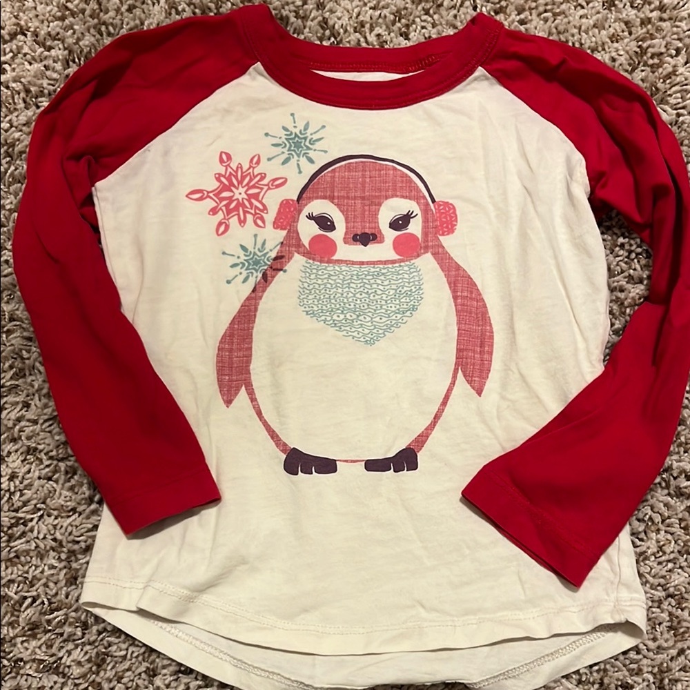 Red Penguin Kids Long Sleeve Shirt